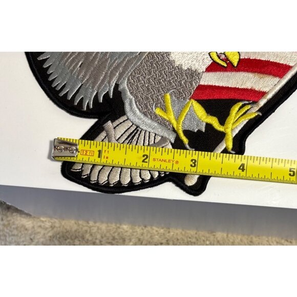 Live To Ride Eagle & American Flag Iron-On Patch Large Embroidered Motorcycle - Picture 5 of 6